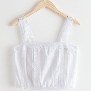 & OTHER STORIES Scalloped Lace Crop Top